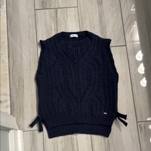 Mayoral Navy Cable Knit Sleeveless Sweater